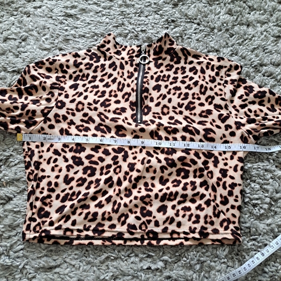Sommer ray | cheetah print turtleneck womens crop top super soft - Picture 8 of 11